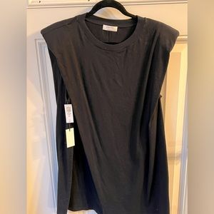 Babaton black shirt dress with shoulder pads black size L